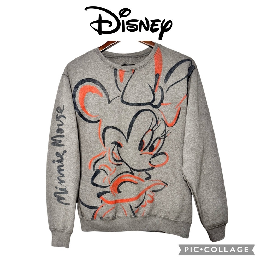 Disney Parks Minnie Mouse gray orange sweatshirt size small
